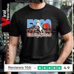 5280 Mile High Blaze Football T-shirt