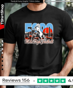 5280 Mile High Blaze Football T-shirt