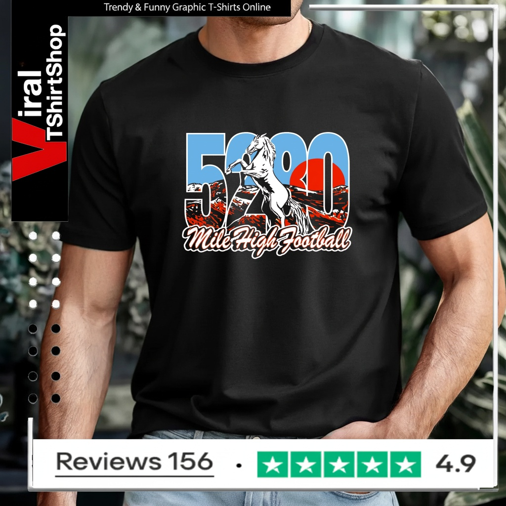 5280 Mile High Blaze Football T-shirt