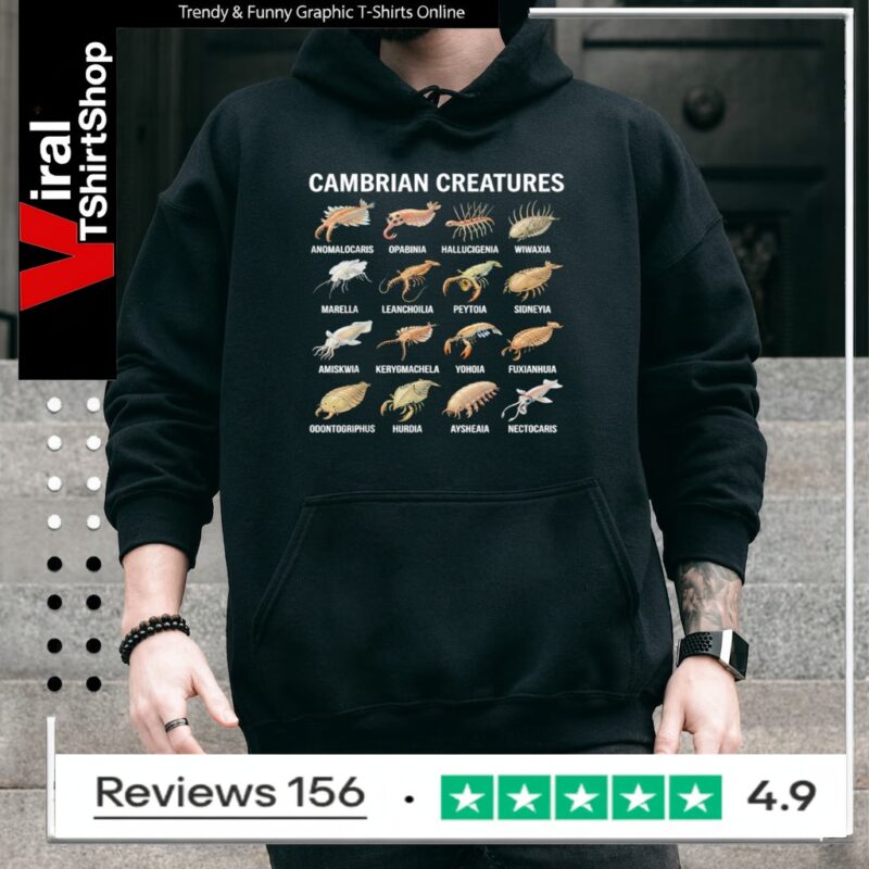 Cambrian Creatures Chart Prehistoric Life Paleontology Hoodie