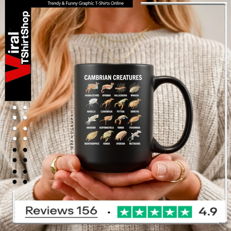 Cambrian Creatures Chart Prehistoric Life Paleontology Mug
