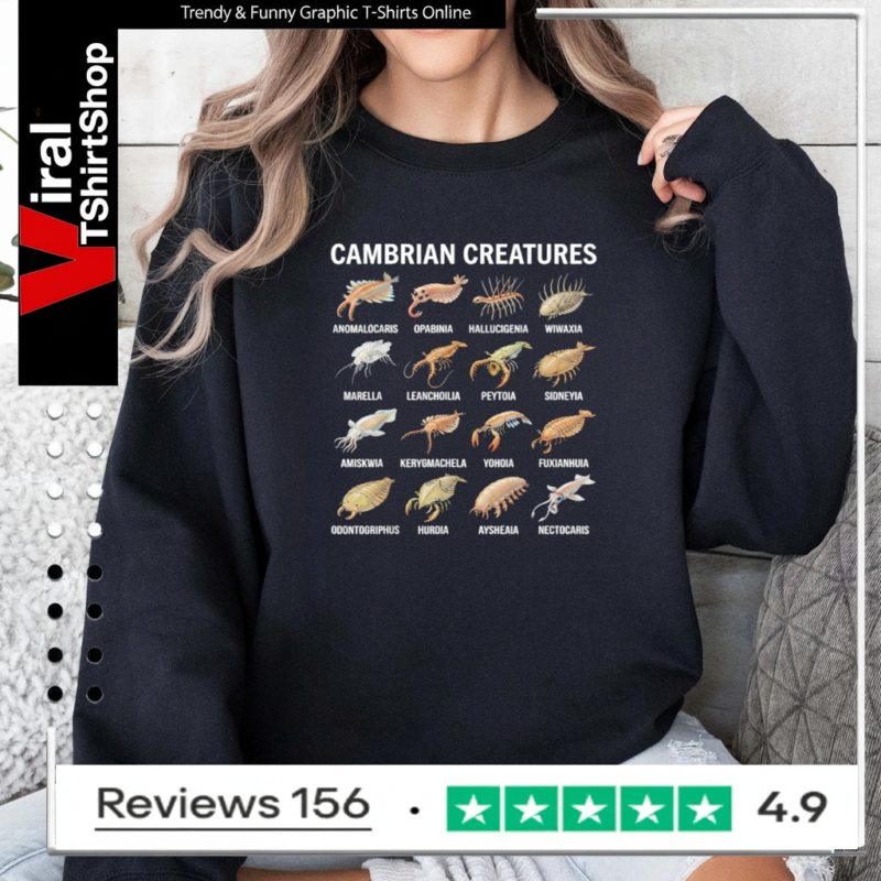 Cambrian Creatures Chart Prehistoric Life Paleontology Sweatshirt
