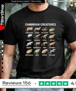Cambrian Creatures Chart Prehistoric Life Paleontology T-shirt