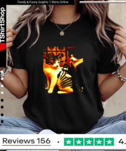 Funny Cat Tattoo Together Meme graphic Ladies T-Shirt