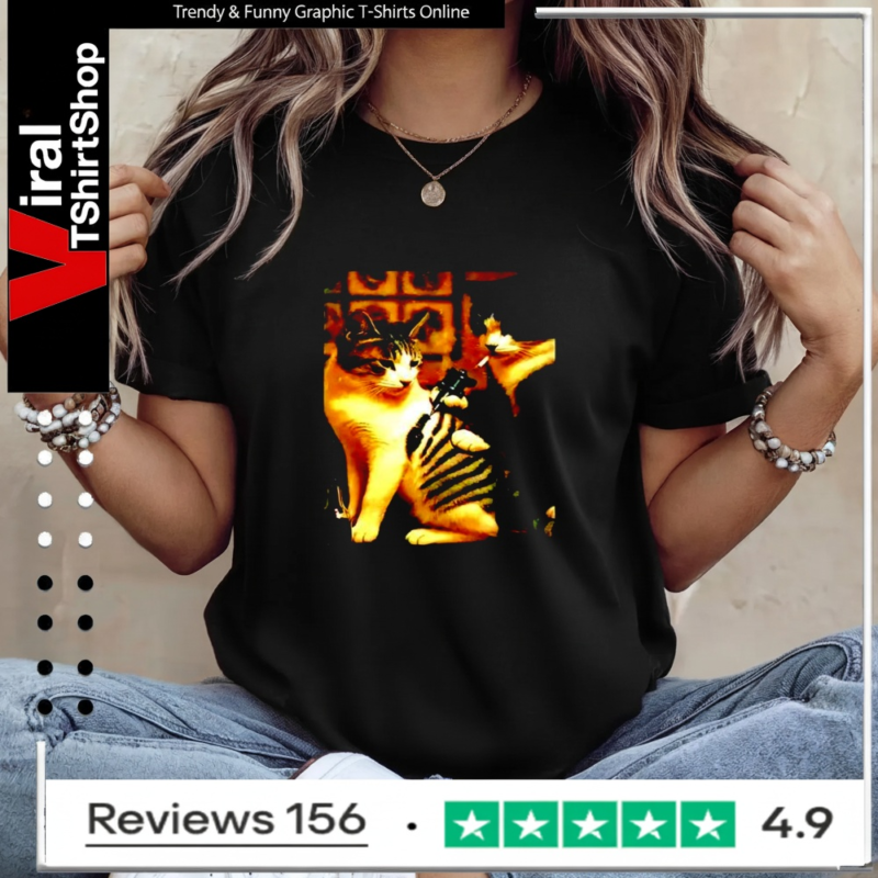Funny Cat Tattoo Together Meme graphic Ladies T-Shirt