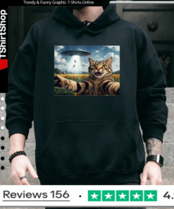 Meme cat selfie six seven retro cat 67_Hoodie