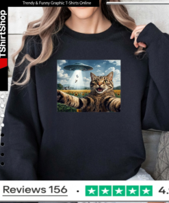 Meme cat selfie six seven retro cat 67_Sweatshirt