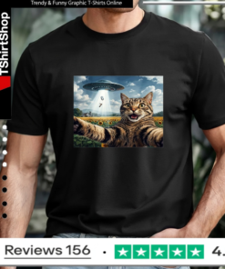Meme cat selfie six seven retro cat 67_T-shirt