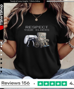 Respect Your Elders Control Retro Funny Gamer_Ladies T-Shirt