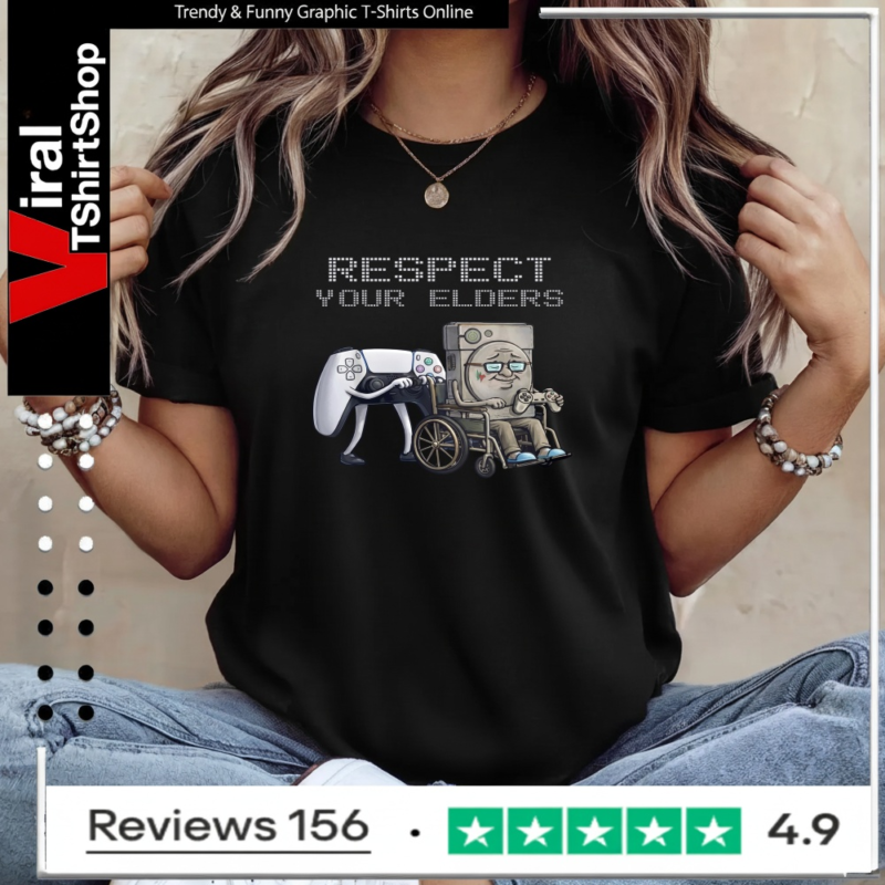 Respect Your Elders Control Retro Funny Gamer_Ladies T-Shirt