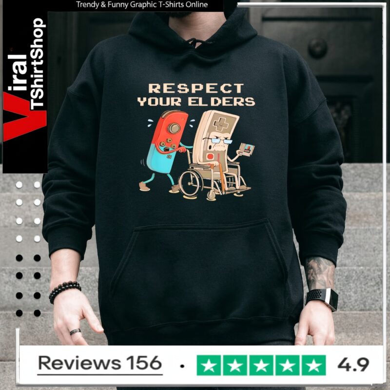 Respect Your Elders Retro Gaming Funny Gamer Controller 80s_Hoodie
