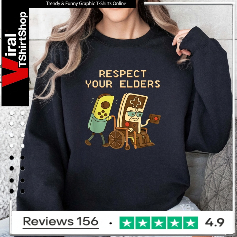 Respect Your Elders Retro Gaming Funny Gamer Controller Sweatshirt