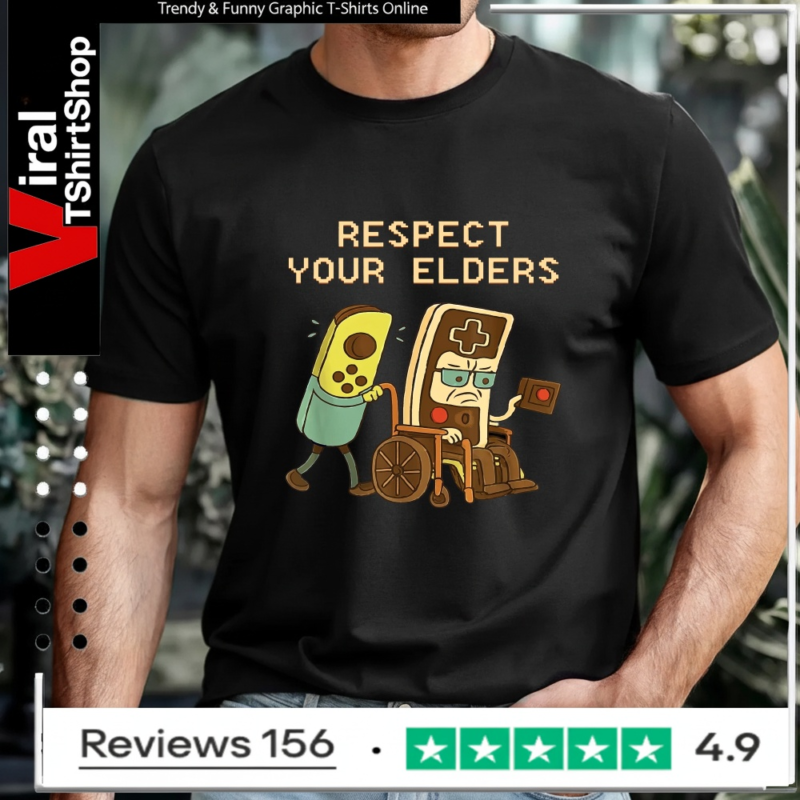 Respect Your Elders Retro Gaming Funny Gamer Controller T-shirt