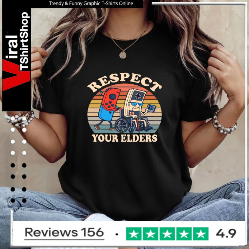 Retro Gaming Respect Your Elders Ladies T-Shirt