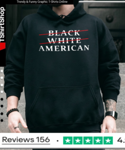 Black white slash American letter_Hoodie