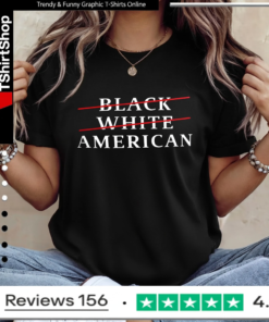 Black white slash American letter_Ladies T-Shirt