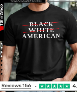 Black white slash American letter_T-shirt