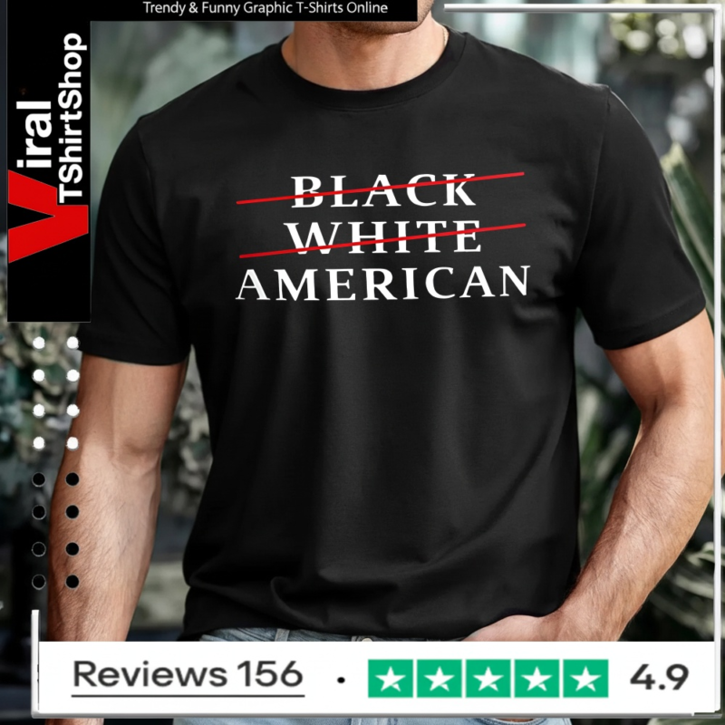 Black white slash American letter_T-shirt