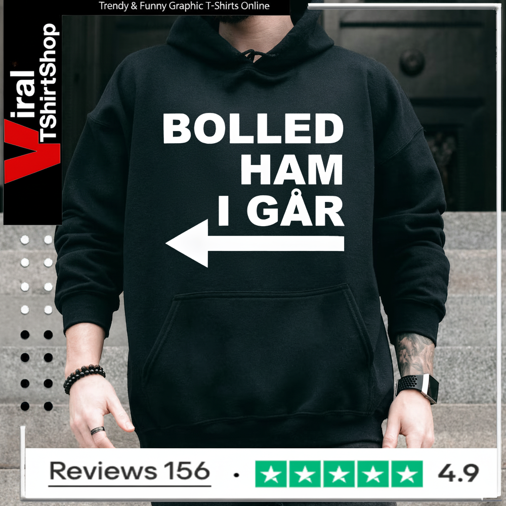 Bolled Ham I Går Arrow points left Hoodie