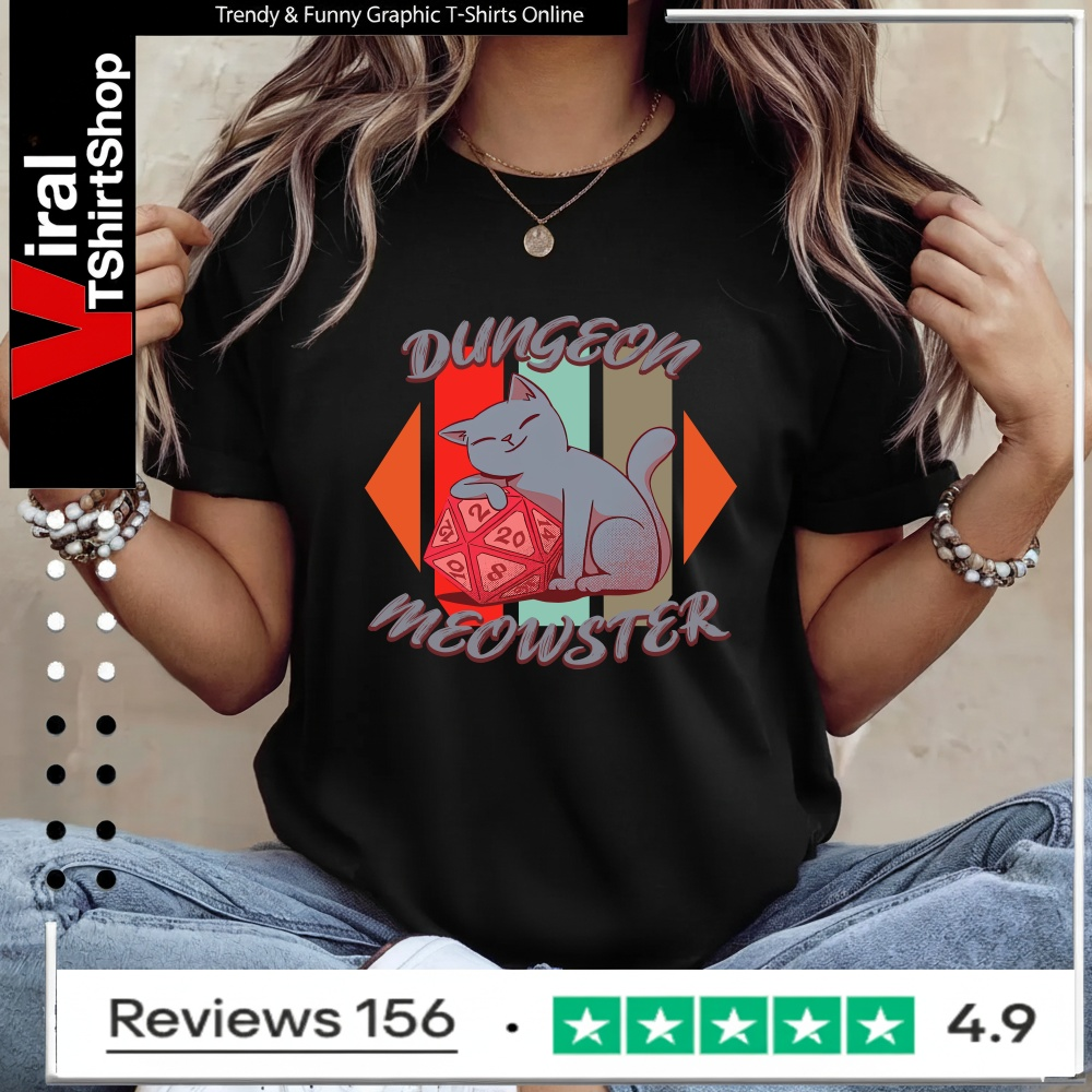 Dungeon Meowster board game dice cat_Ladies T-Shirt