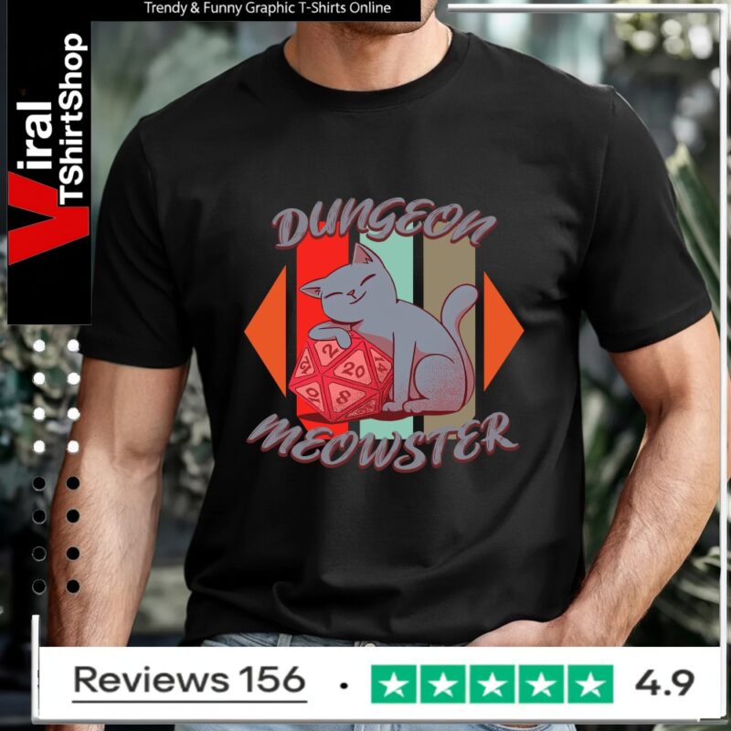 Dungeon Meowster board game dice cat_T-shirt