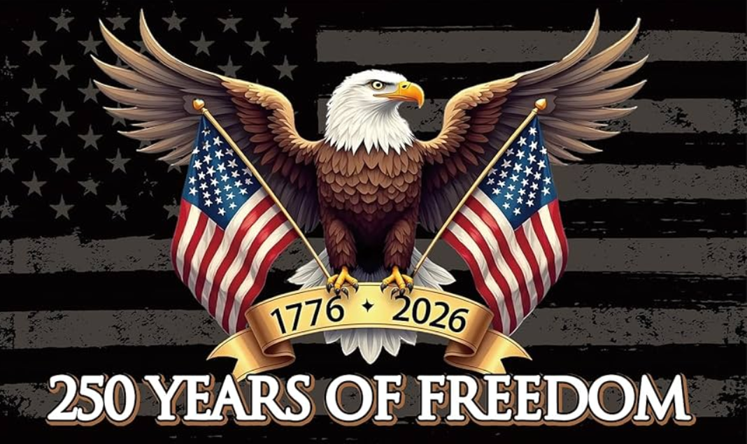 Eagle and American Flags