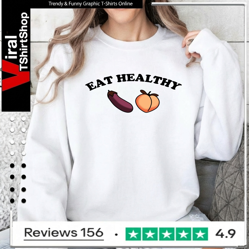 Eat healthy eggplant peach_Sweatshirt