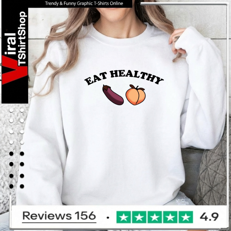 Eat healthy eggplant peach_Sweatshirt