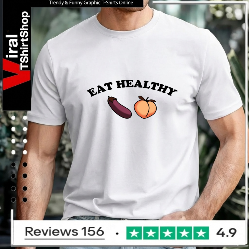 Eat healthy eggplant peach_Unisex T-Shirt