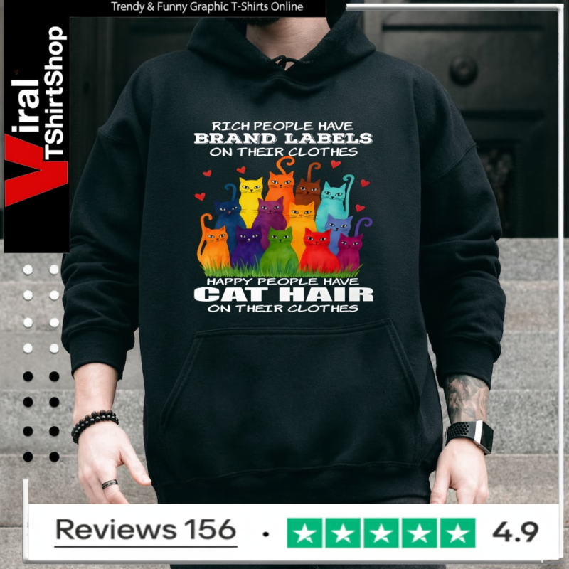 Happy People Have Cat Hair Funny Cat Lover_Hoodie