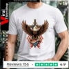 Majestic bald eagle with US flag and cross 250 years of American independence 1776–2026 Unisex T-Shirt