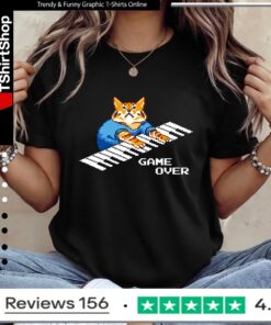 Roy It Crowd Game Over Cat Keyboard_Ladies T-Shirt