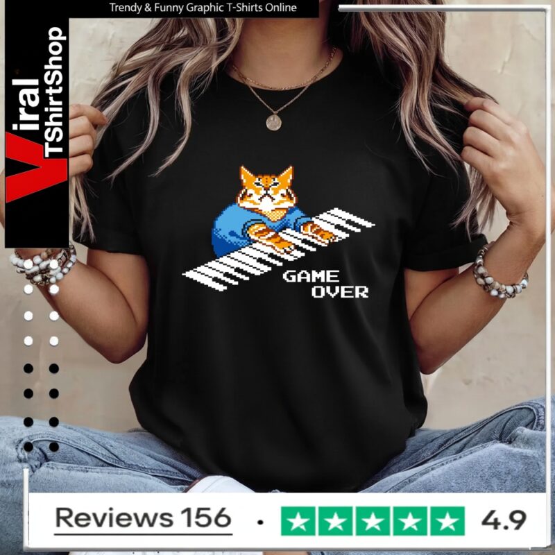 Roy It Crowd Game Over Cat Keyboard_Ladies T-Shirt