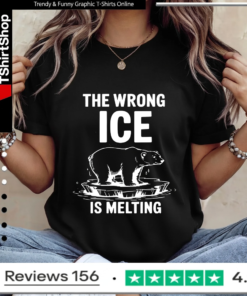 The Wrong Ice Is Melting bear retro_Ladies T-Shirt