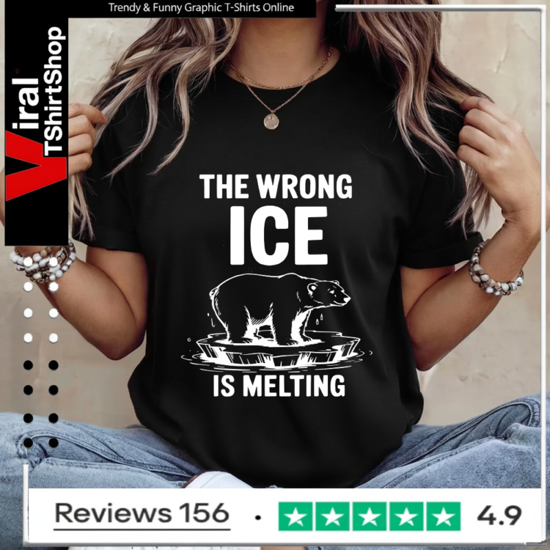 The Wrong Ice Is Melting bear retro_Ladies T-Shirt