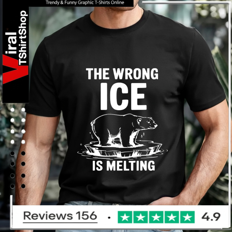 The Wrong Ice Is Melting bear retro_T-shirt
