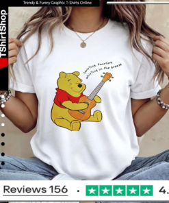Winnie The Pooh Playing Guitar_Women T-Shirt