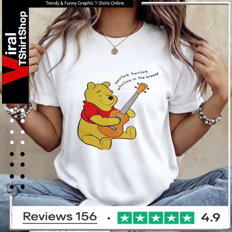 Winnie The Pooh Playing Guitar_Women T-Shirt