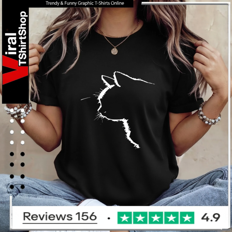 Cat Silhouette White_Ladies T-Shirt