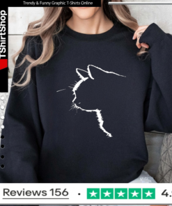 Cat Silhouette White_Sweatshirt
