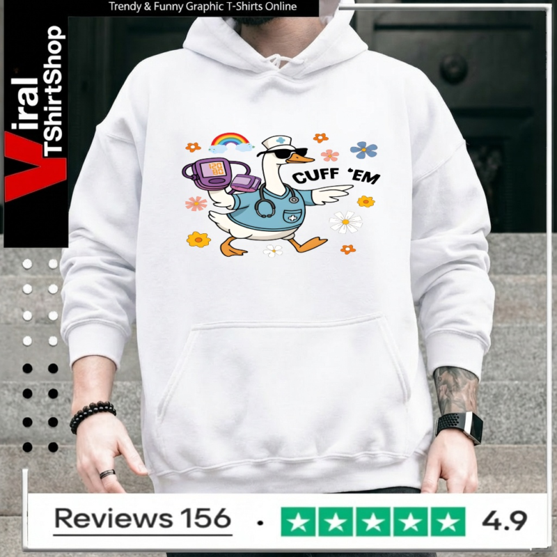 Floral Cuff Em Nurse Goose_Hoodie