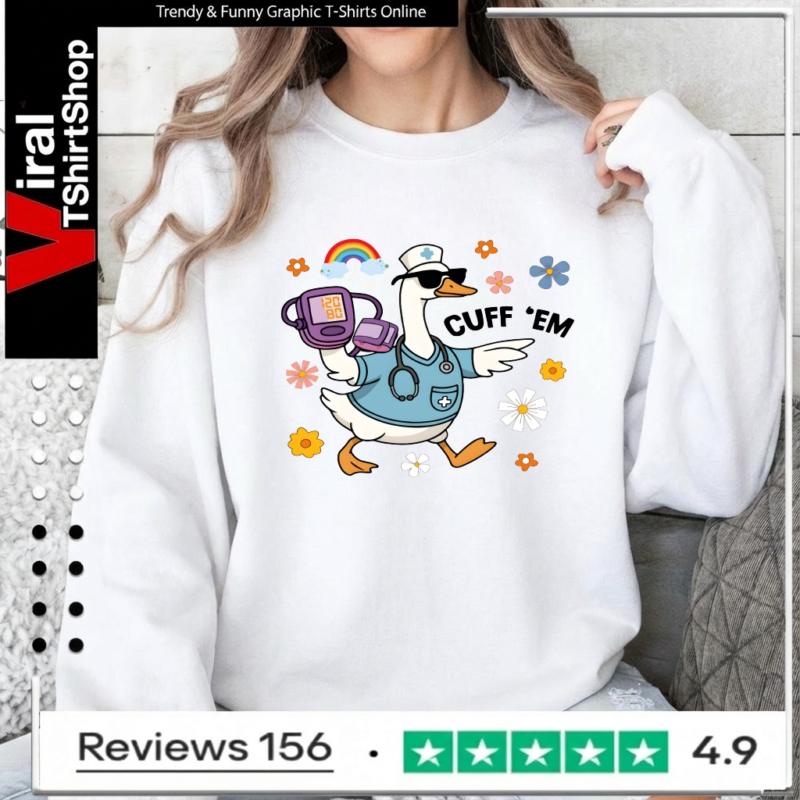 Floral Cuff Em Nurse Goose_Sweatshirt