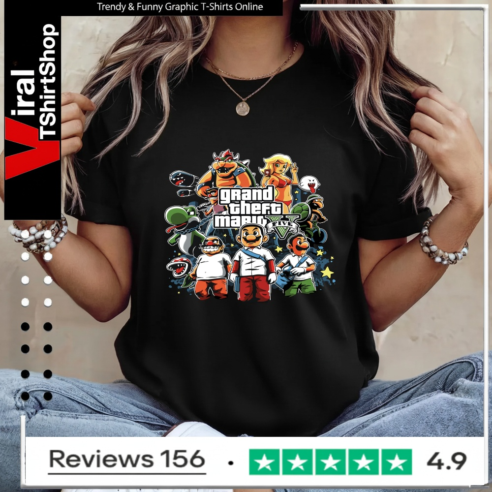 Grand Theft Mario Five_Ladies T-Shirt