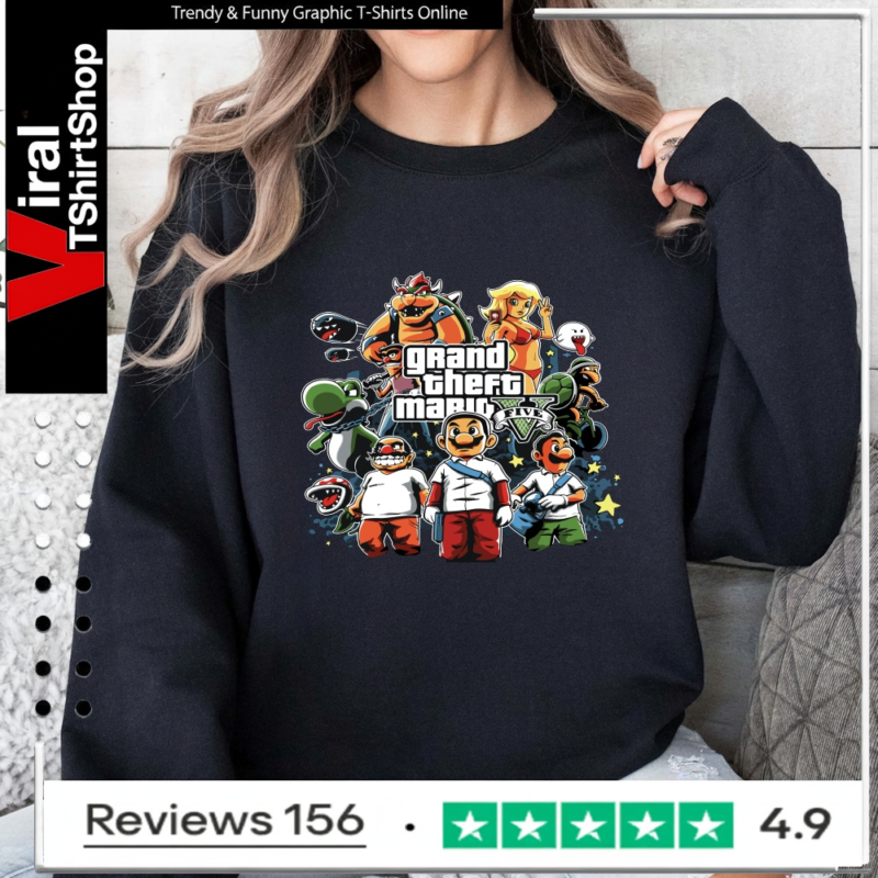 Grand Theft Mario Five_Sweatshirt