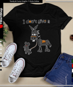 I Dont Give A Rats Mouse Walking Donkey-Unisex T-Shirt