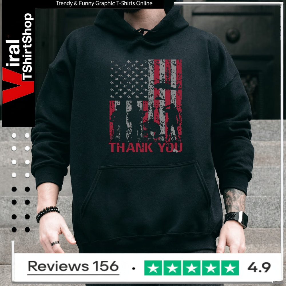 Thank You Memorial Day Veteran military flag design American_Hoodie