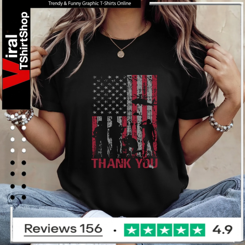Thank You Memorial Day Veteran military flag design American_Ladies T-Shirt