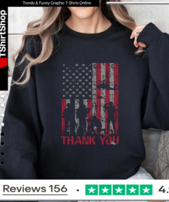 Thank You Memorial Day Veteran military flag design American_Sweatshirt