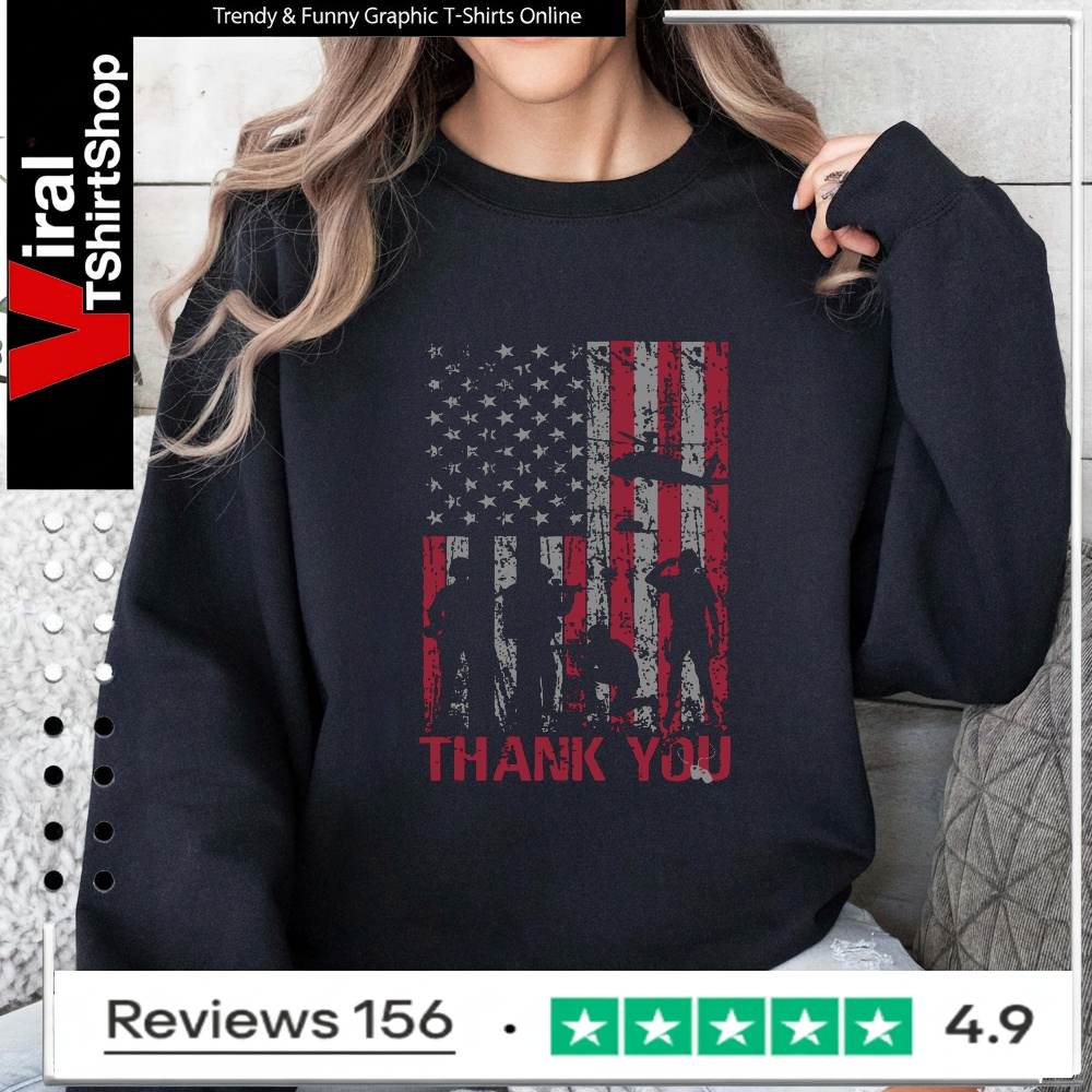 Thank You Memorial Day Veteran military flag design American_Sweatshirt