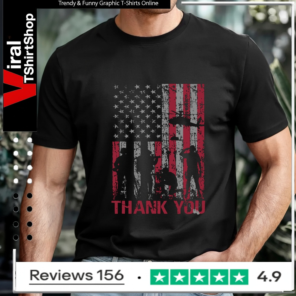 Thank You Memorial Day Veteran military flag design American_T-shirt